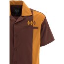 King Kerosin Bowling Shirt - 50s Diamonds Brown S
