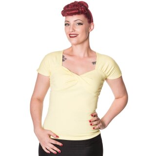 Banned Retro Vintage Top - She Who Dares Yellow XS