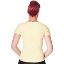 Banned Retro Vintage Top - She Who Dares Yellow L