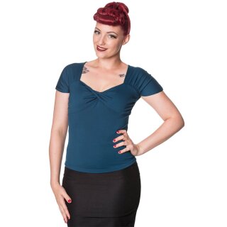 Banned Retro Vintage Top - She Who Dares Teal XL