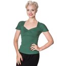 Banned Retro Vintage Top - She Who Dares Green