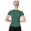 Banned Retro Vintage Top - She Who Dares Green XS