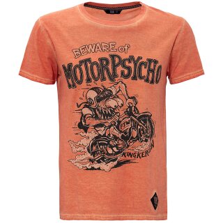 T-shirt King Kerosin Dirtywash - Motorpsycho Orange S