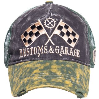 King Kerosin Trucker Cap - Kustoms & Garage Green