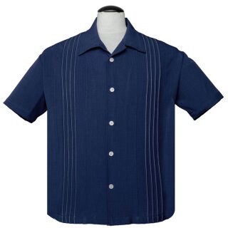 Steady Clothing Vintage Bowling Shirt - The Otis Dunkelblau S
