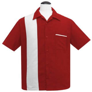 Steady Clothing Camisa de bolos de época - PopCheck Single Red