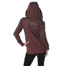 Hyraw Ladies Hooded Jacket - Logo Felpa con cappuccio rosso marrone