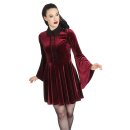 Hell Bunny Velvet Skater Dress - Prudence Wine Red