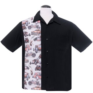 Steady Clothing Vintage Bowling Shirt - Dragstripe XS