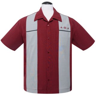 Steady Clothing Vintage Bowling Shirt - The Regal Burgunder XL