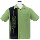 Steady Clothing Vintage Bowling Shirt - Pinstripe Tiki...