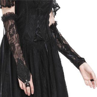Dark In Love krajkové Návleky na ruky - Gothic Lace