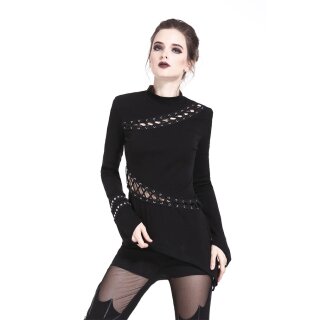 Dark In Love Long Sleeve Top - Lace Hollow