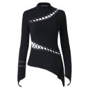 Dark In Love Long Sleeve Top - Lace Hollow