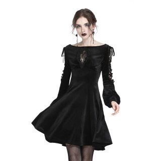 Dark In Love Mini Dress - Lace-Up Puff