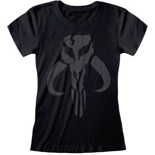 Star Wars: The Mandalorian Damen T-Shirt -  Distressed Crest S
