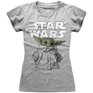 Star Wars: The Mandalorian Damen T-Shirt -  Child Sketch S