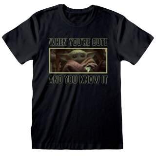 Star Wars: The Mandalorian T-Shirt -  Cute And Knows It XXL