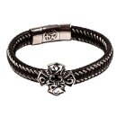 Leather Wristband - Fleur de Cross
