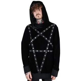 Killstar zamatový sveter s kapuc?ou - Wicca Mikina XL