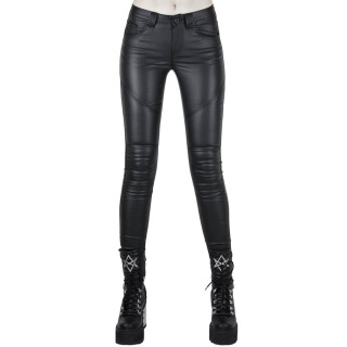 Killstar Coated Jeans Trousers - Nocturnal S