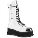 DemoniaCult Platform Boots - Gravedigger-14 White