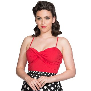 Banned Retro Strappy Top - Veronica Wrap Red XL
