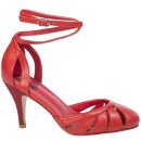 Banned Retro Ankle Strap Pumps - Vast Lagoon Red