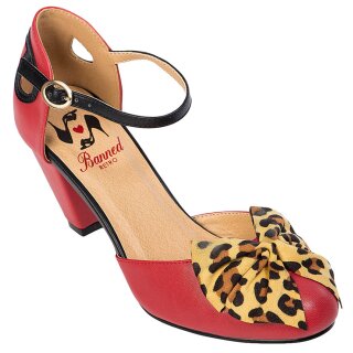 Banned Retro Pumps - Into The Wild Red 36