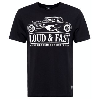 King Kerosin T-Shirt - Loud & Fast Schwarz L