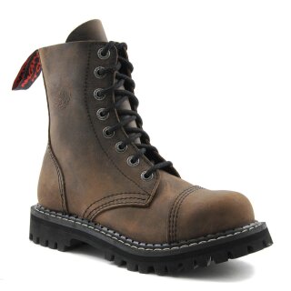 Angry Itch Leather Boots - 8-Eye Ranger Vintage Brown 48