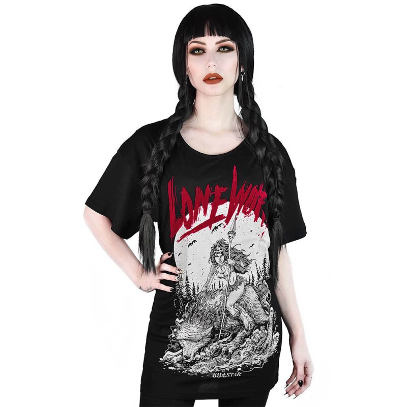 Killstar Relaxed Top - Lone Wolf XS
