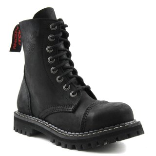 Angry Itch Leather Boots - 8-Eye Ranger Vintage Black