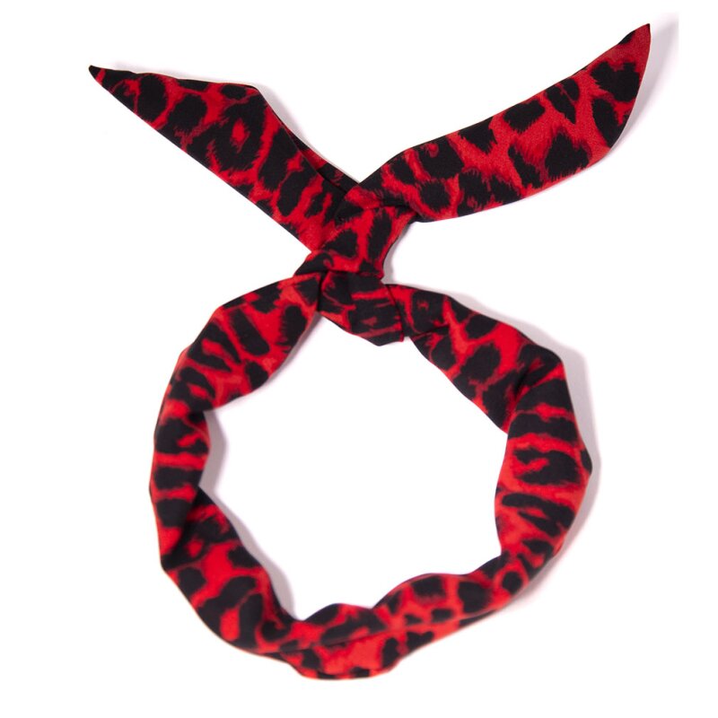 Banned Haarband - Jaden Leopard Rot