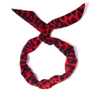 Cinta de pelo Banned - Jaden Leopard Rojo