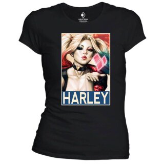 Suicide Squad Damen T-Shirt - Harley Quinn Flying Kiss