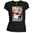 Suicide Squad Damen T-Shirt - Harley Quinn Flying Kiss
