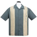 Steady Clothing Vintage Bowling Shirt - Mid Century Grau