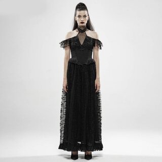 Punk Rave Vestido Maxi - Black Lily of the Valley S