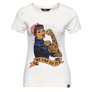 Queen Kerosin T-Shirt - We Can Do It Weiß