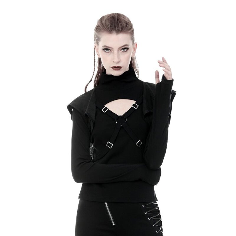 Dark In Love Gothic Top - Cross Connection S/M