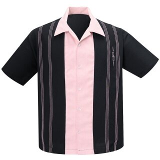 Steady Clothing Vintage Bowling Shirt - The Harper Black S
