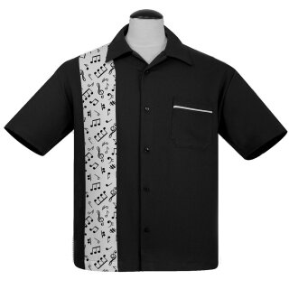 Steady Clothing Vintage Bowling Shirt - Music Note L