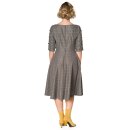 Banned Retro Vintage Dress - Cheeky Check Grey