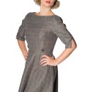 Banned Retro Vintage Kleid - Cheeky Check Grau S