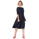 Robe vintage rétro Banned - Cheeky Check Navy