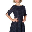 Banned Retro Vintage Kleid - Cheeky Check Navy XS