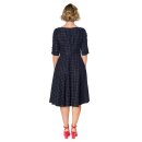 Robe vintage rétro Banned - Cheeky Check Navy M