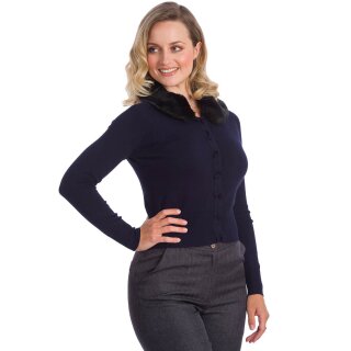 Banned Retro Cardigan - Bow Dreaming Navy XL
