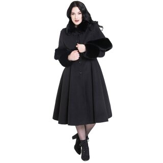 Hell Bunny Vintage Coat - Capulet Coat Black